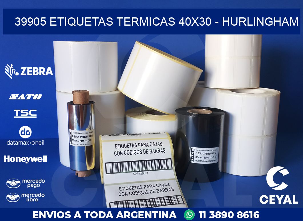 39905 ETIQUETAS TERMICAS 40X30 - HURLINGHAM