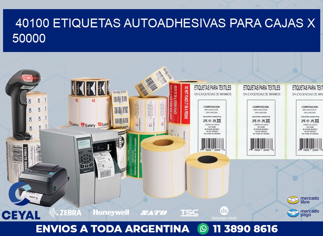 40100 ETIQUETAS AUTOADHESIVAS PARA CAJAS X 50000