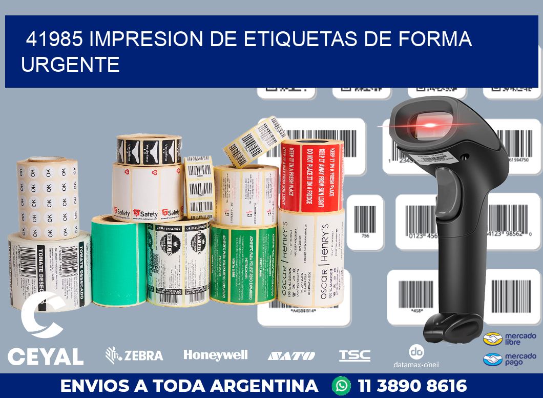 41985 IMPRESION DE ETIQUETAS DE FORMA URGENTE
