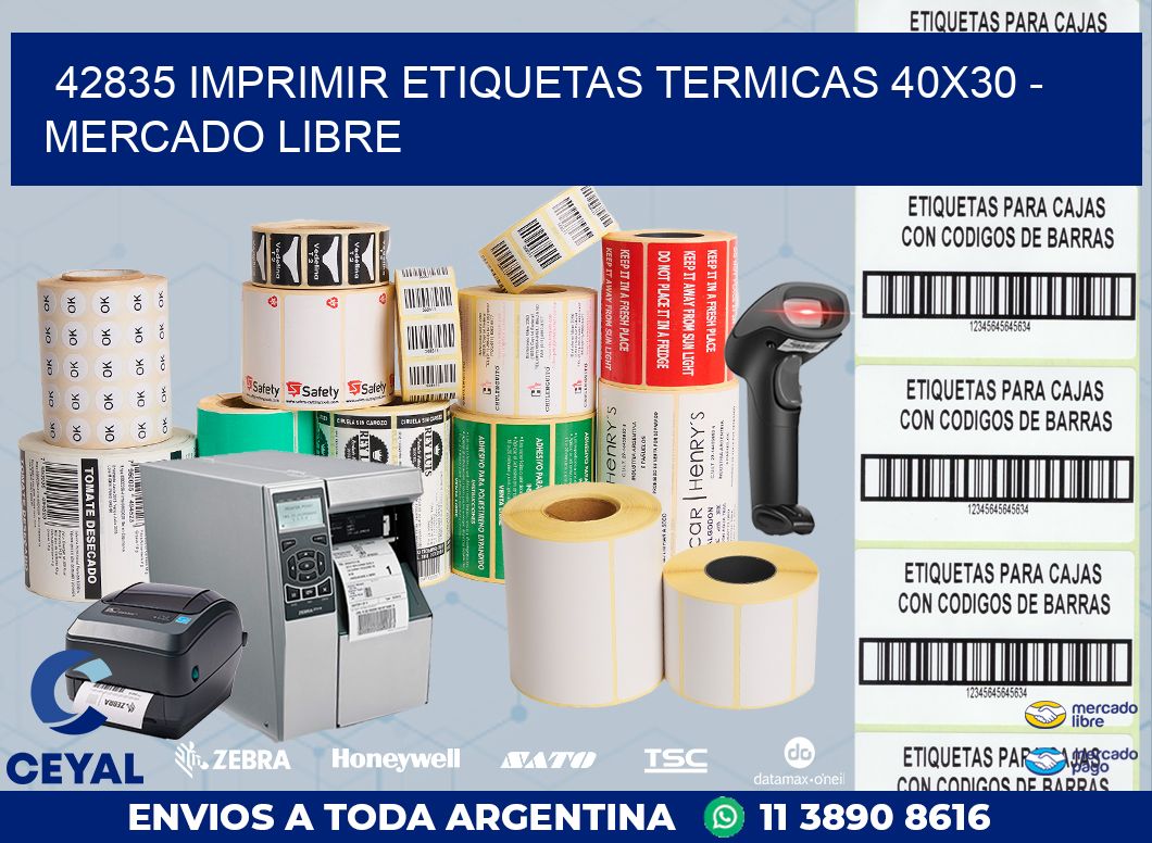 42835 IMPRIMIR ETIQUETAS TERMICAS 40X30 - MERCADO LIBRE