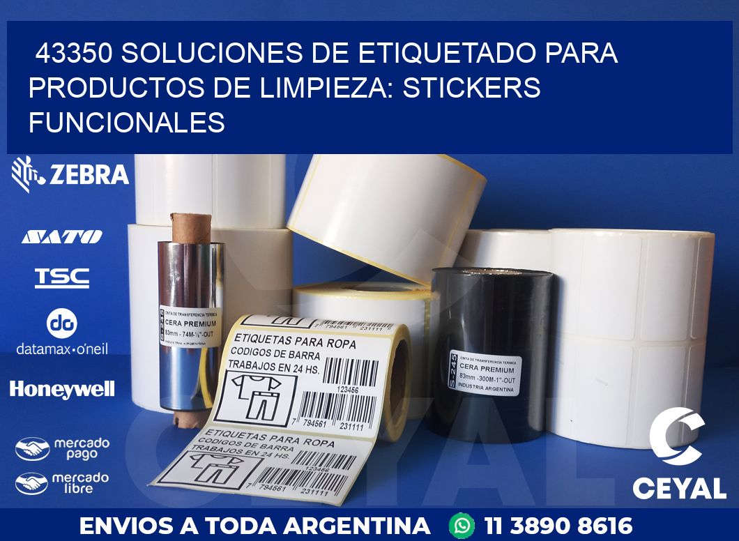43350 SOLUCIONES DE ETIQUETADO PARA PRODUCTOS DE LIMPIEZA: STICKERS FUNCIONALES