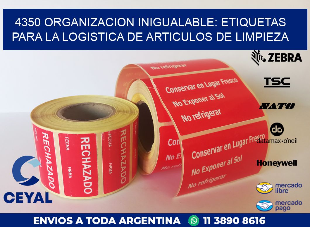 4350 ORGANIZACION INIGUALABLE: ETIQUETAS PARA LA LOGISTICA DE ARTICULOS DE LIMPIEZA