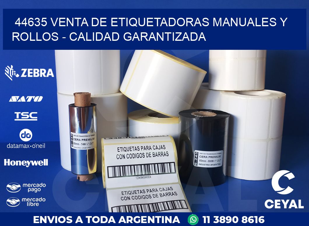 44635 VENTA DE ETIQUETADORAS MANUALES Y ROLLOS – CALIDAD GARANTIZADA