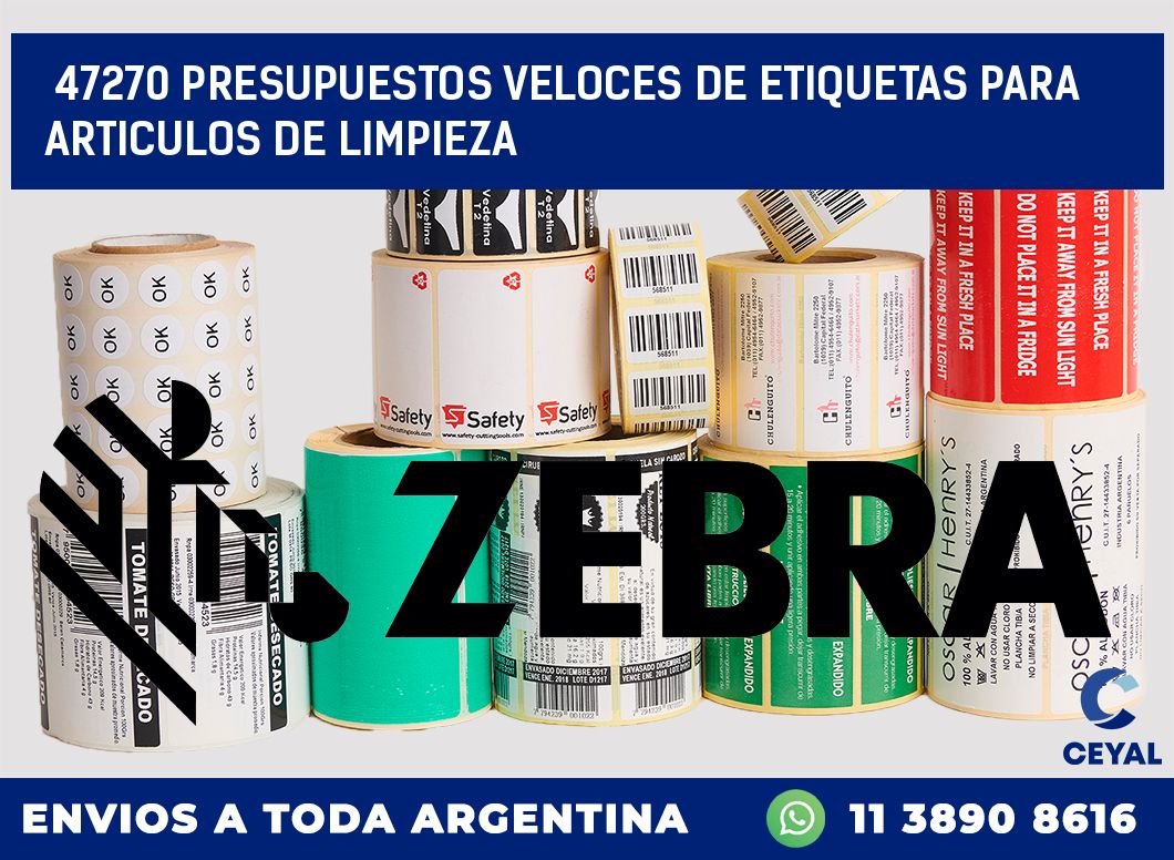 47270 PRESUPUESTOS VELOCES DE ETIQUETAS PARA ARTICULOS DE LIMPIEZA