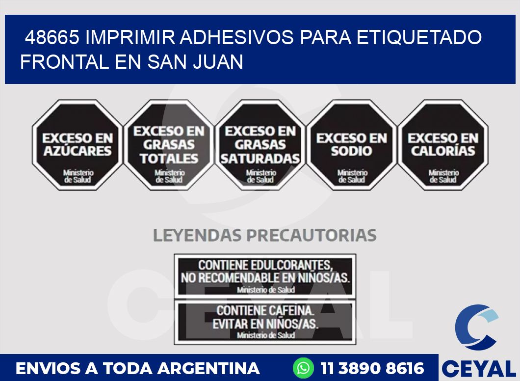 48665 IMPRIMIR ADHESIVOS PARA ETIQUETADO FRONTAL EN SAN JUAN