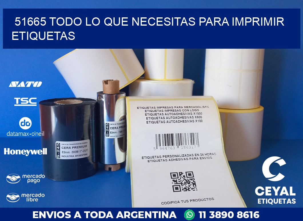 51665 TODO LO QUE NECESITAS PARA IMPRIMIR ETIQUETAS