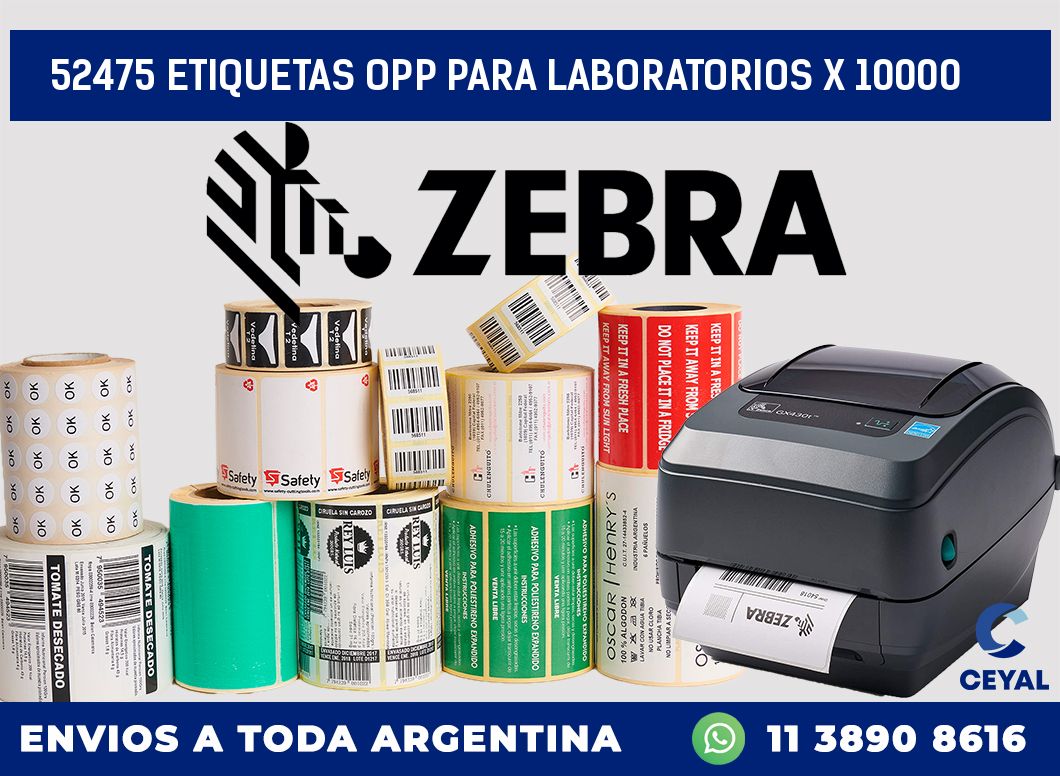 52475 ETIQUETAS OPP PARA LABORATORIOS X 10000