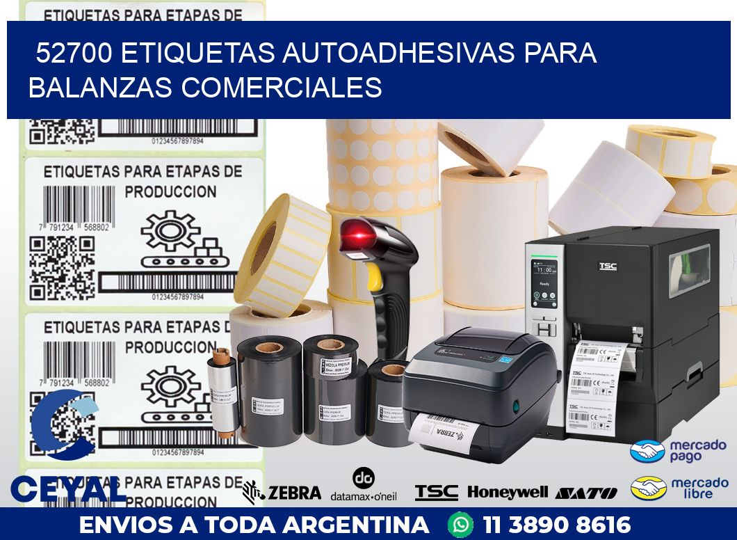 52700 ETIQUETAS AUTOADHESIVAS PARA BALANZAS COMERCIALES