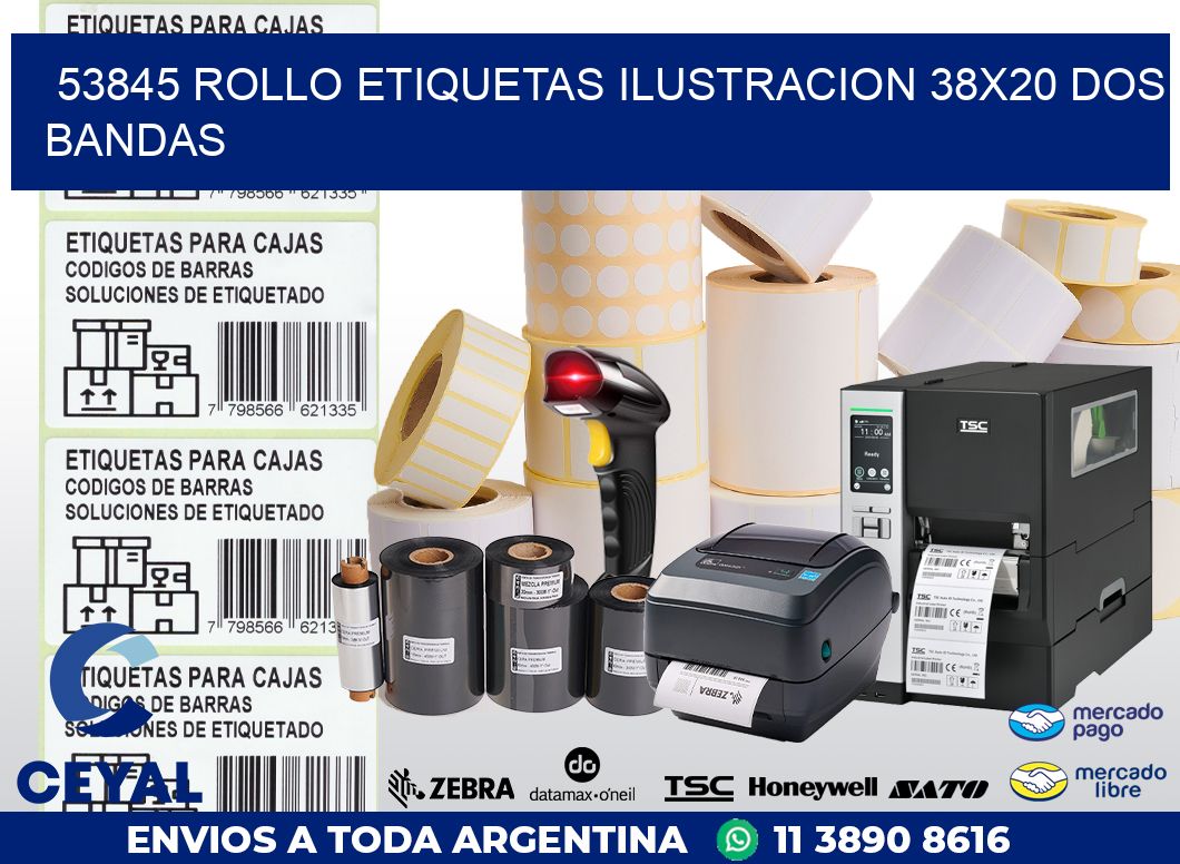 53845 ROLLO ETIQUETAS ILUSTRACION 38X20 DOS BANDAS