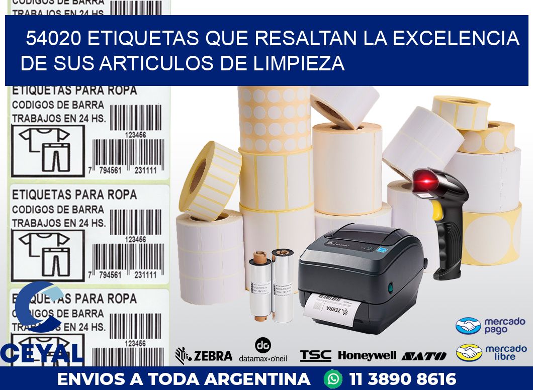 54020 ETIQUETAS QUE RESALTAN LA EXCELENCIA DE SUS ARTICULOS DE LIMPIEZA