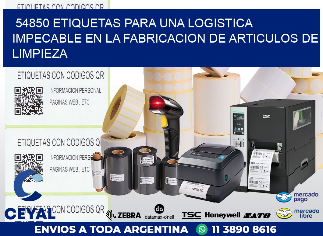 54850 ETIQUETAS PARA UNA LOGISTICA IMPECABLE EN LA FABRICACION DE ARTICULOS DE LIMPIEZA