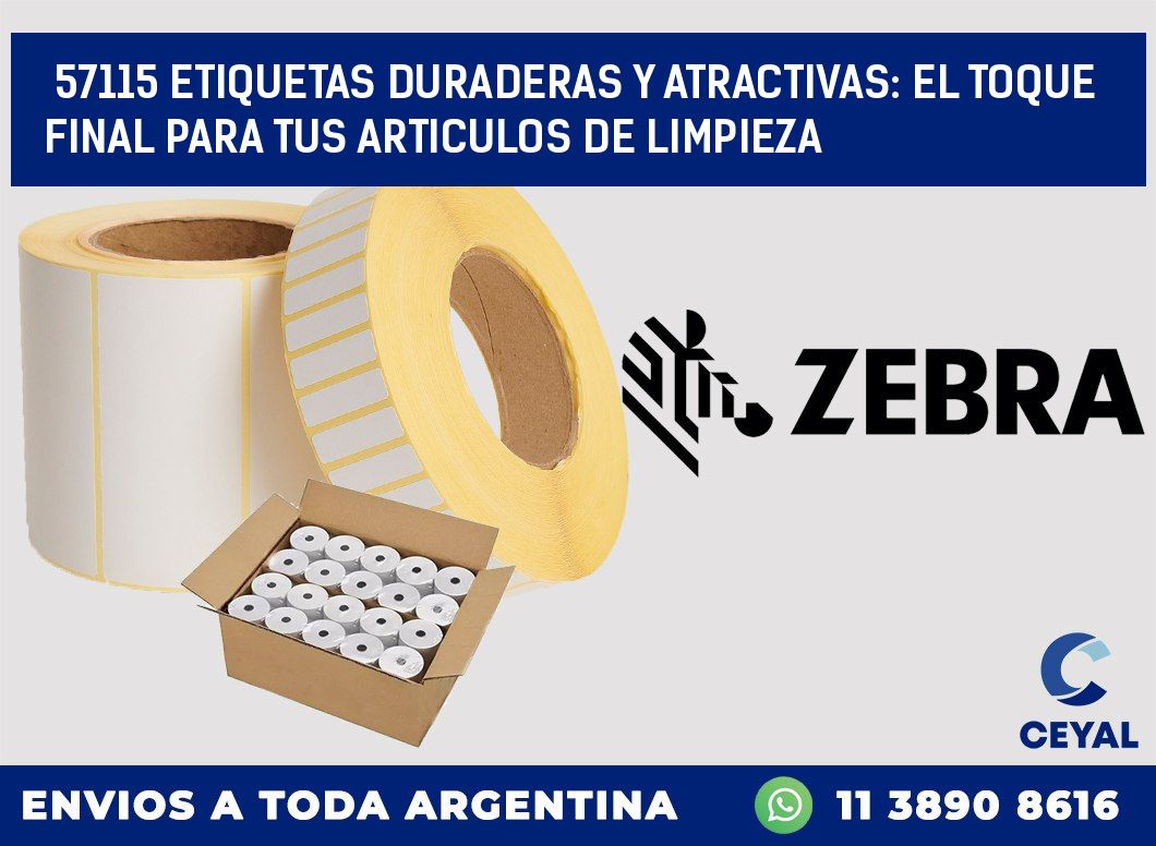 57115 ETIQUETAS DURADERAS Y ATRACTIVAS: EL TOQUE FINAL PARA TUS ARTICULOS DE LIMPIEZA