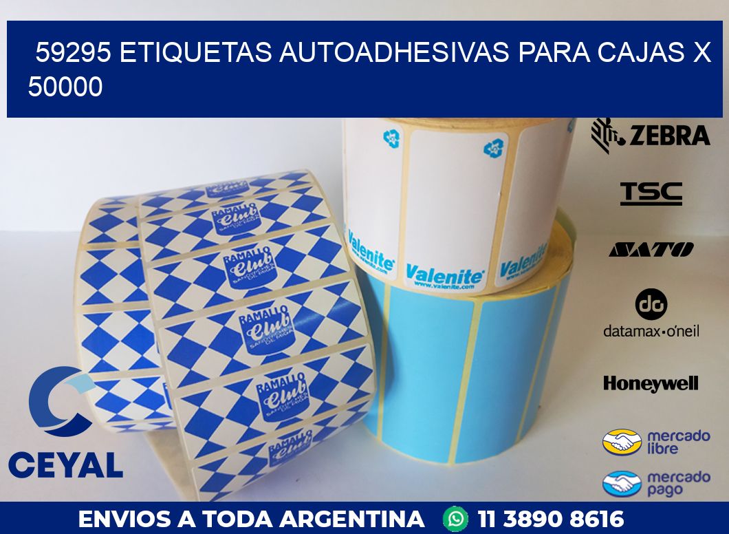 59295 ETIQUETAS AUTOADHESIVAS PARA CAJAS X 50000