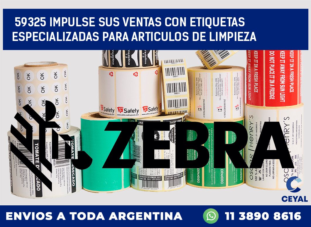 59325 IMPULSE SUS VENTAS CON ETIQUETAS ESPECIALIZADAS PARA ARTICULOS DE LIMPIEZA