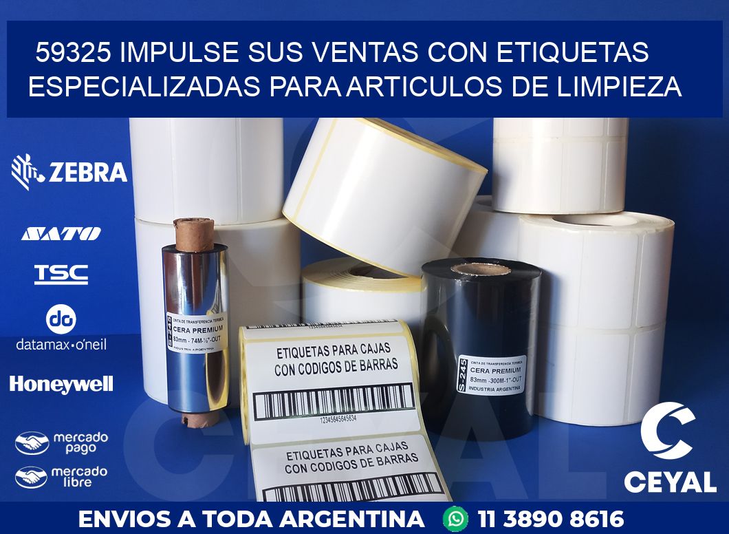 59325 IMPULSE SUS VENTAS CON ETIQUETAS ESPECIALIZADAS PARA ARTICULOS DE LIMPIEZA