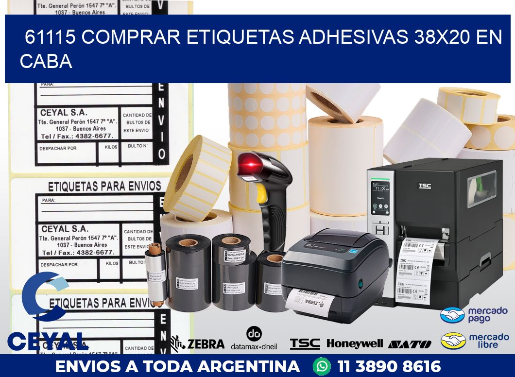 61115 COMPRAR ETIQUETAS ADHESIVAS 38X20 EN CABA