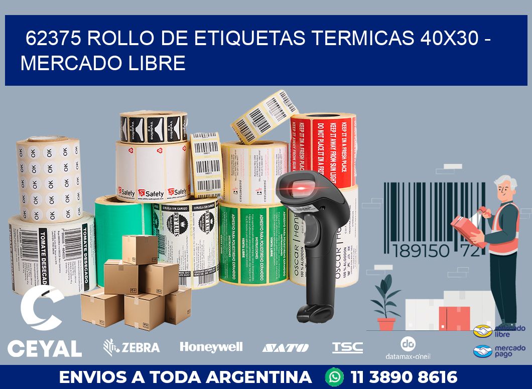 62375 ROLLO DE ETIQUETAS TERMICAS 40X30 - MERCADO LIBRE