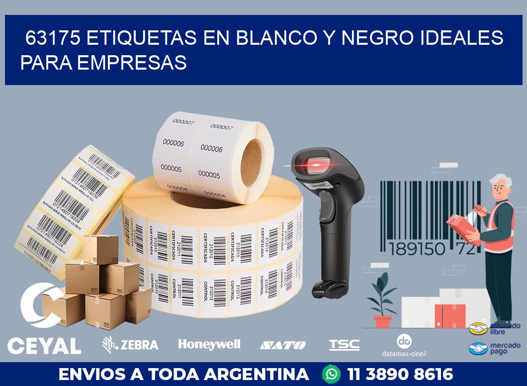 63175 ETIQUETAS EN BLANCO Y NEGRO IDEALES PARA EMPRESAS