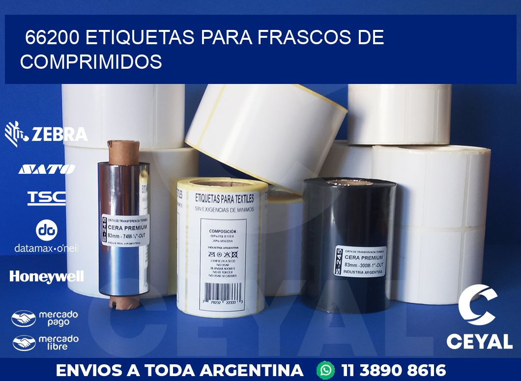 66200 ETIQUETAS PARA FRASCOS DE COMPRIMIDOS