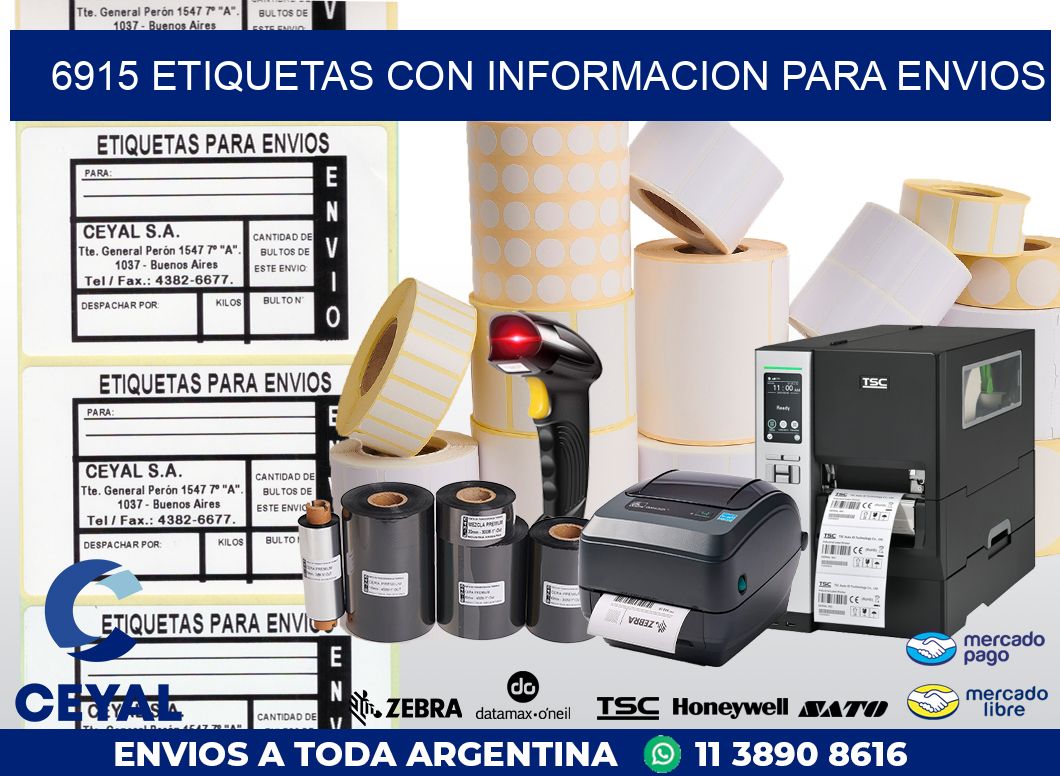6915 ETIQUETAS CON INFORMACION PARA ENVIOS