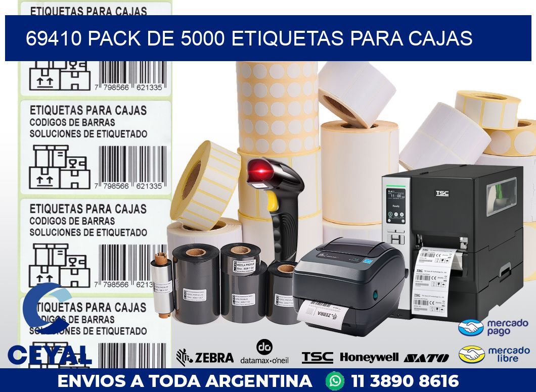 69410 PACK DE 5000 ETIQUETAS PARA CAJAS