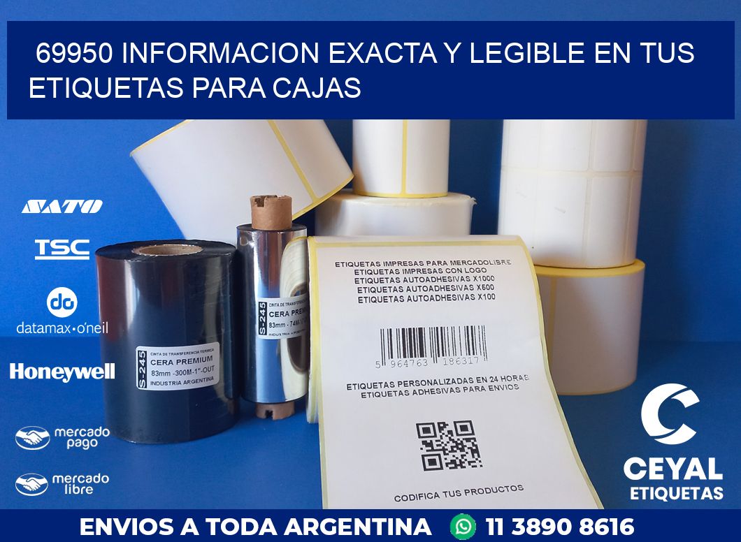 69950 INFORMACION EXACTA Y LEGIBLE EN TUS ETIQUETAS PARA CAJAS