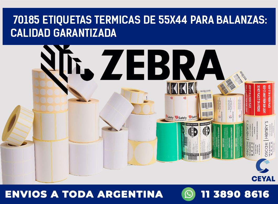 70185 ETIQUETAS TERMICAS DE 55X44 PARA BALANZAS: CALIDAD GARANTIZADA