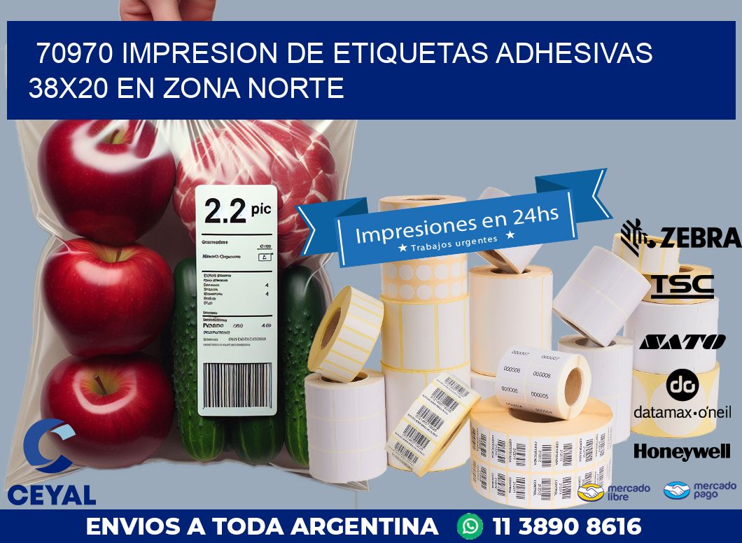 70970 IMPRESION DE ETIQUETAS ADHESIVAS 38X20 EN ZONA NORTE