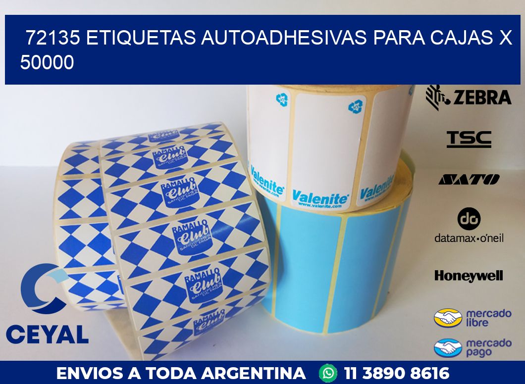 72135 ETIQUETAS AUTOADHESIVAS PARA CAJAS X 50000