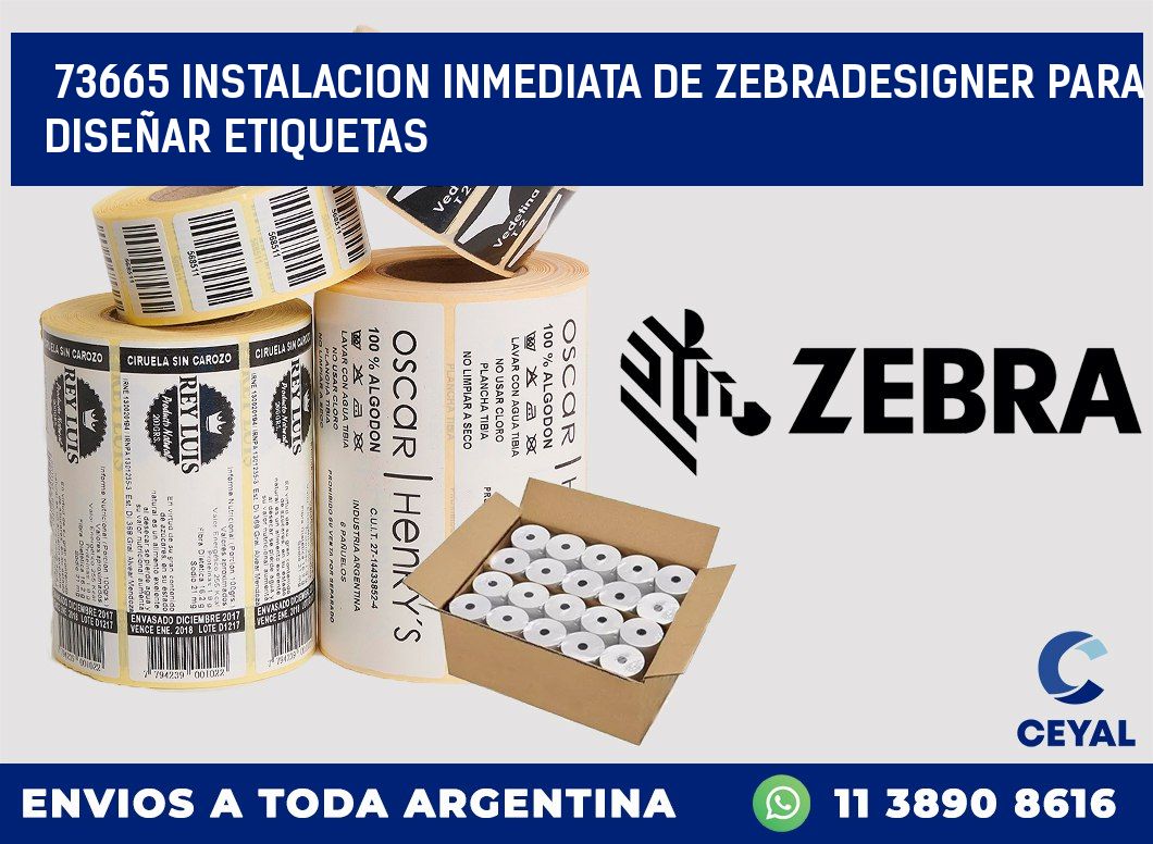 73665 INSTALACION INMEDIATA DE ZEBRADESIGNER PARA DISEÑAR ETIQUETAS