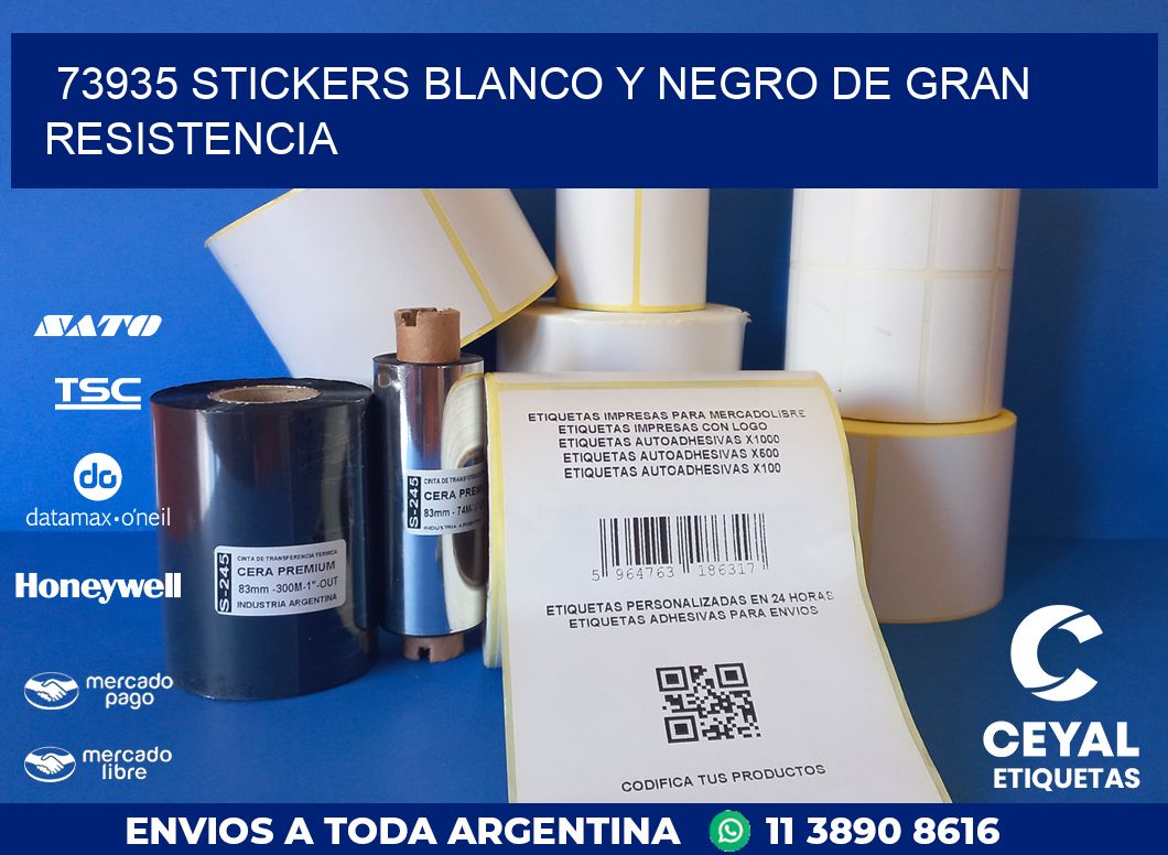 73935 STICKERS BLANCO Y NEGRO DE GRAN RESISTENCIA
