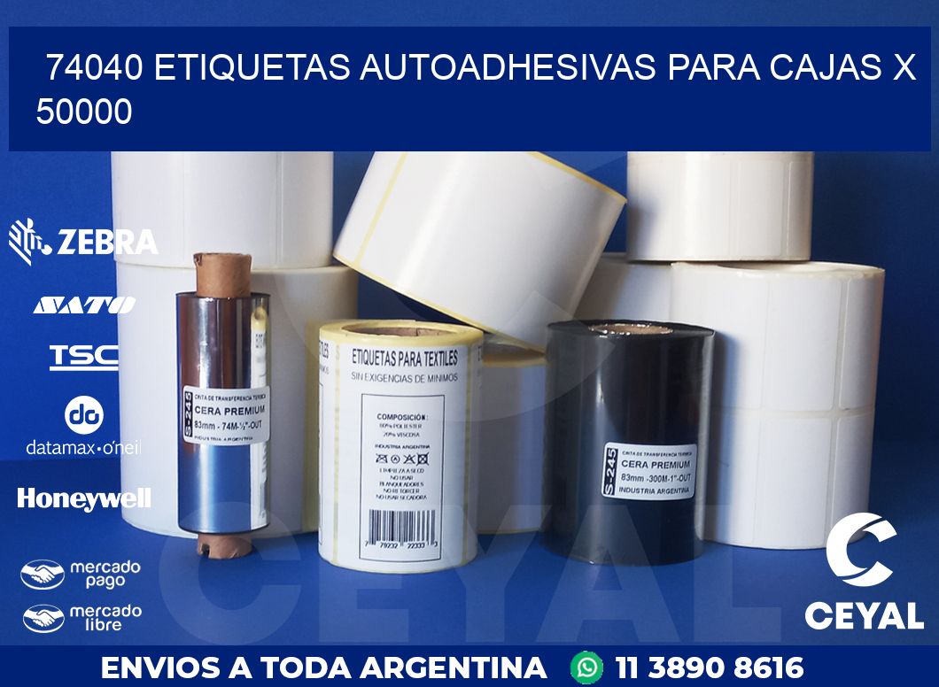74040 ETIQUETAS AUTOADHESIVAS PARA CAJAS X 50000