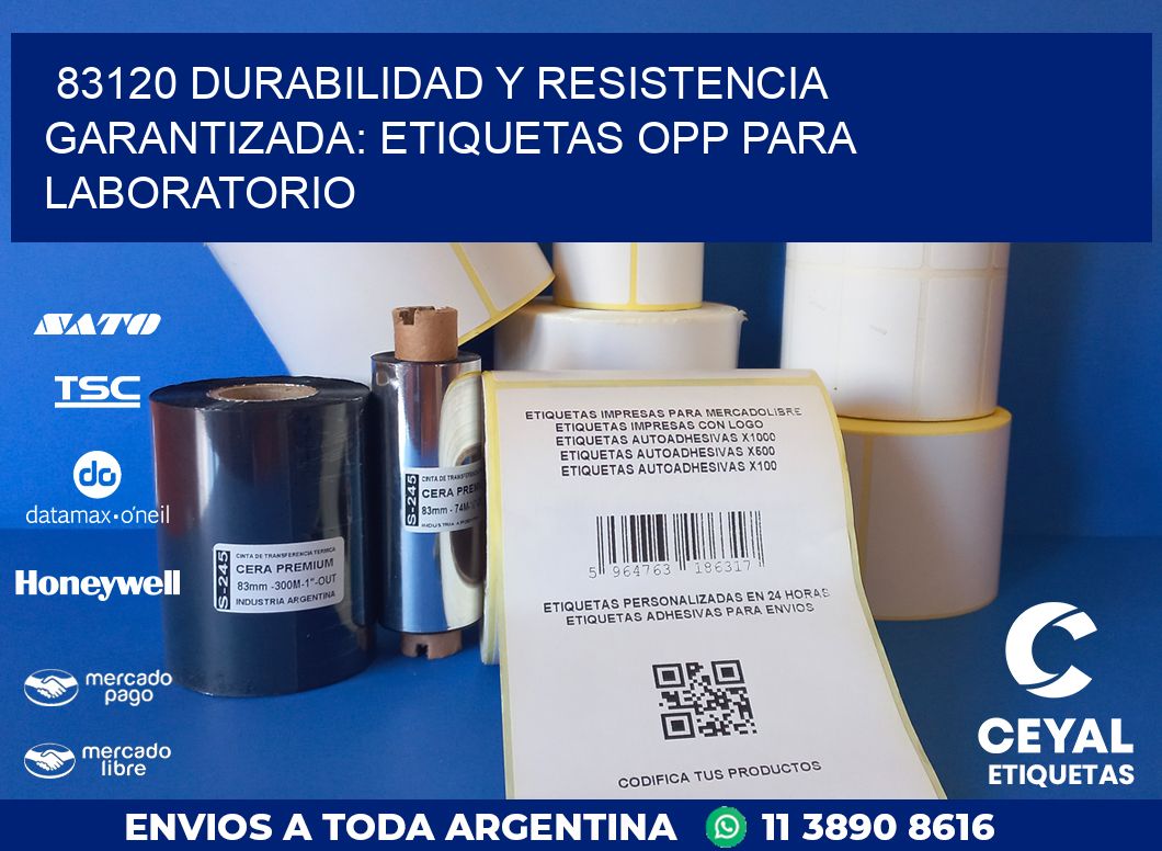 83120 DURABILIDAD Y RESISTENCIA GARANTIZADA: ETIQUETAS OPP PARA LABORATORIO