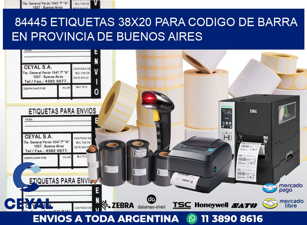 84445 ETIQUETAS 38X20 PARA CODIGO DE BARRA EN PROVINCIA DE BUENOS AIRES