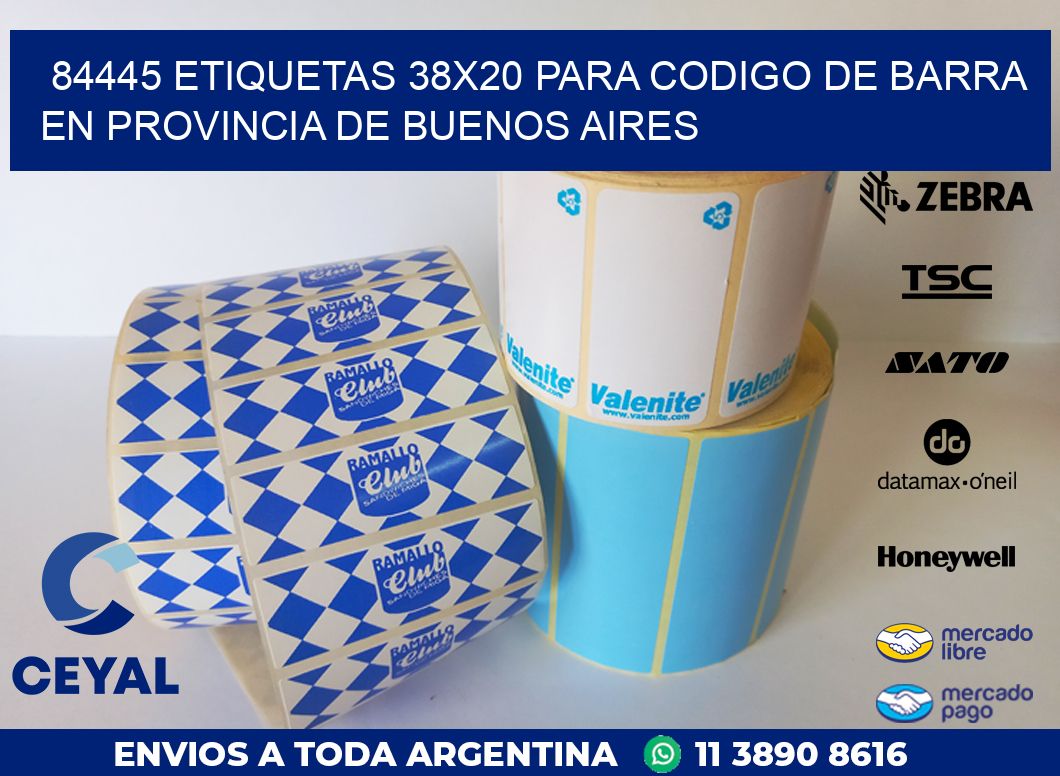 84445 ETIQUETAS 38X20 PARA CODIGO DE BARRA EN PROVINCIA DE BUENOS AIRES
