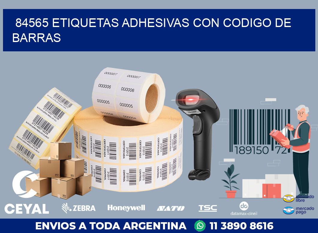 84565 ETIQUETAS ADHESIVAS CON CODIGO DE BARRAS