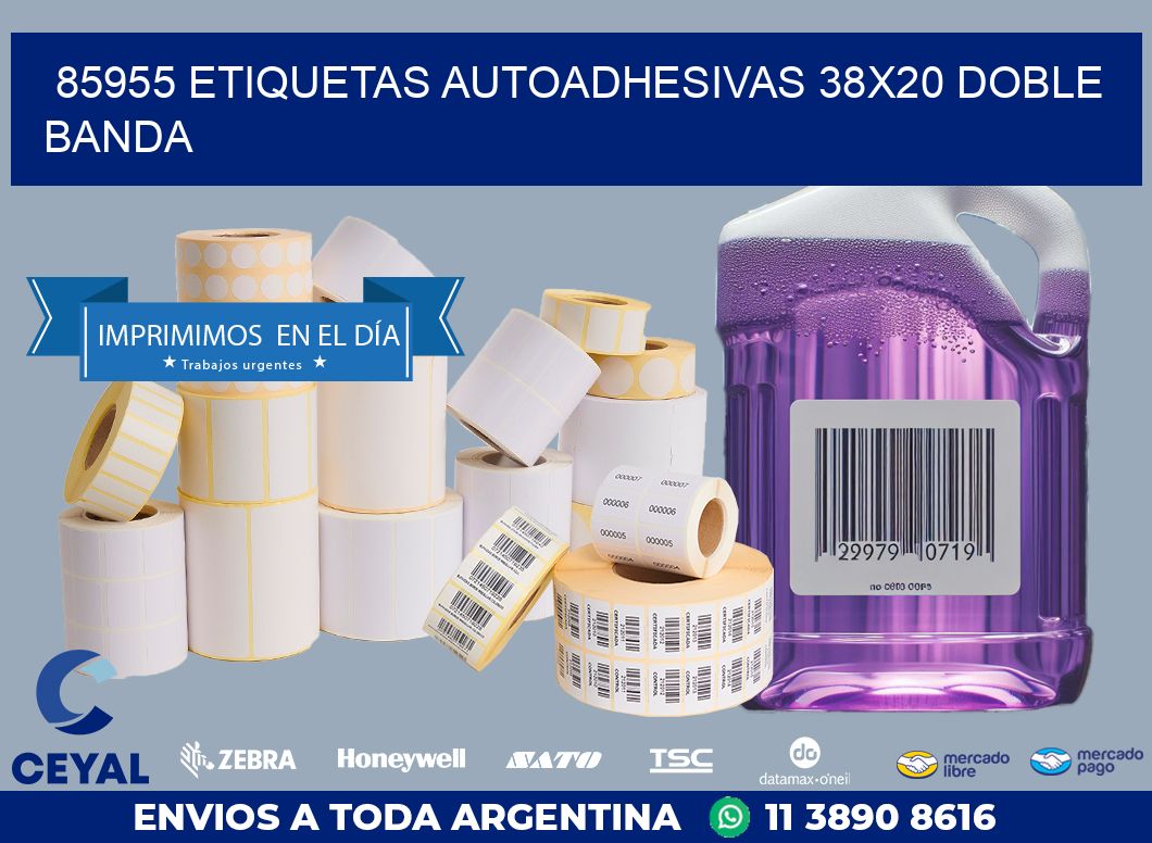 85955 ETIQUETAS AUTOADHESIVAS 38X20 DOBLE BANDA