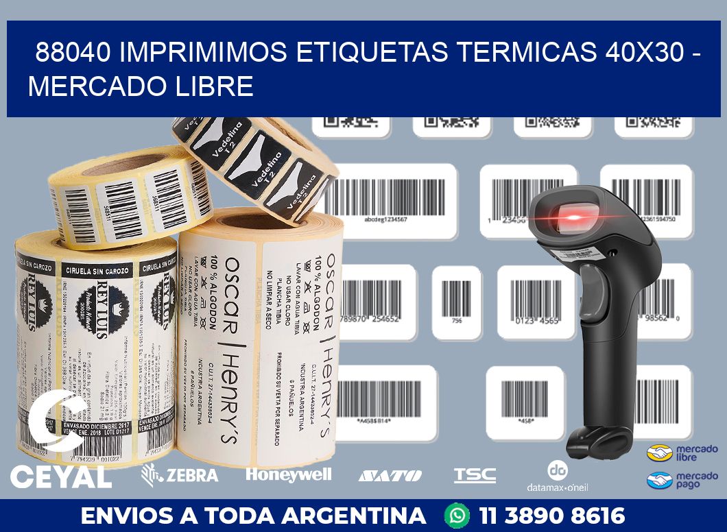 88040 IMPRIMIMOS ETIQUETAS TERMICAS 40X30 - MERCADO LIBRE
