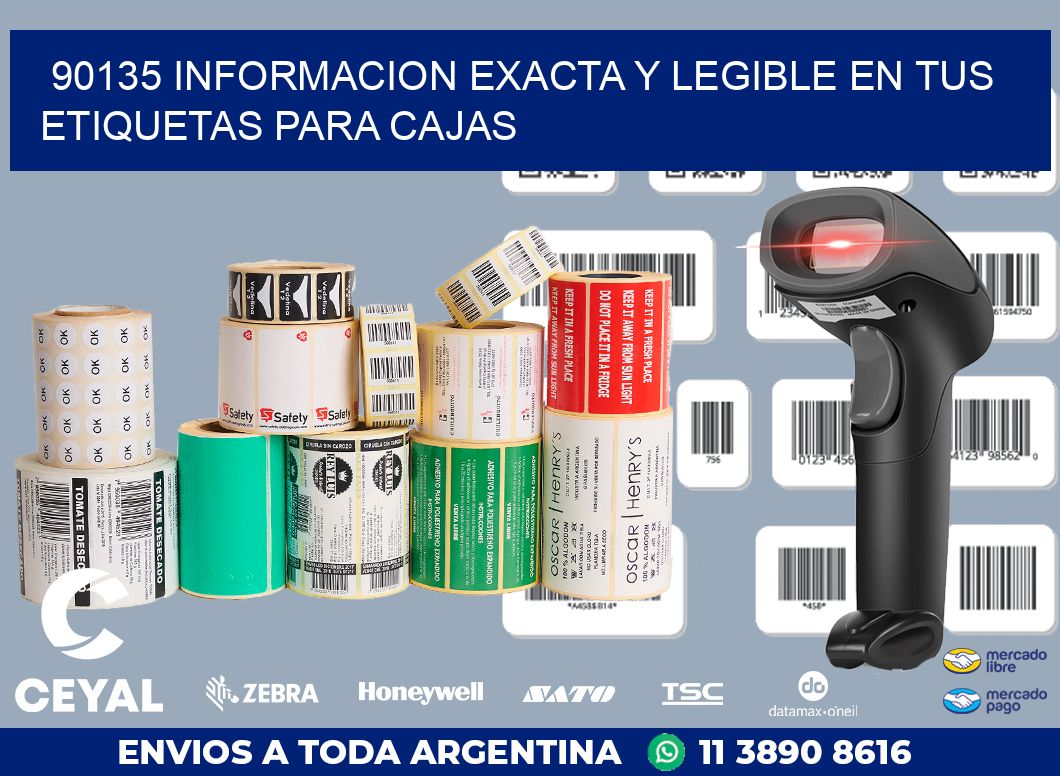 90135 INFORMACION EXACTA Y LEGIBLE EN TUS ETIQUETAS PARA CAJAS