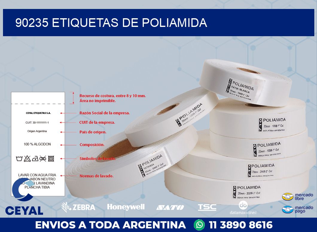 90235 ETIQUETAS DE POLIAMIDA