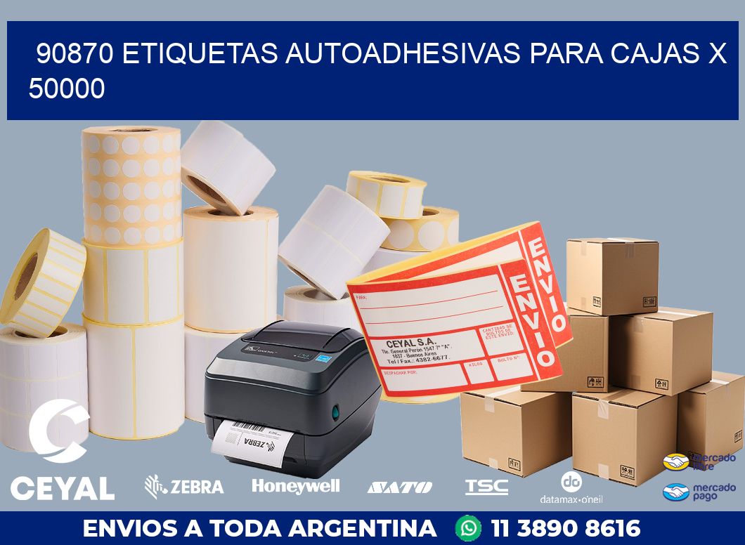 90870 ETIQUETAS AUTOADHESIVAS PARA CAJAS X 50000