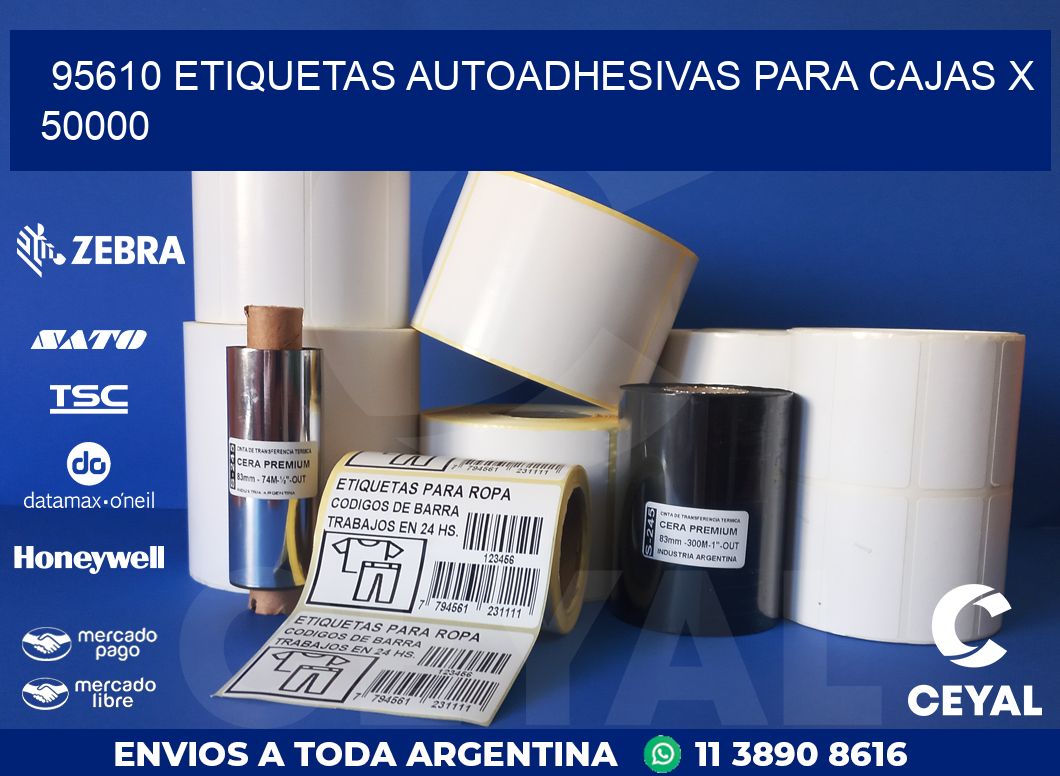 95610 ETIQUETAS AUTOADHESIVAS PARA CAJAS X 50000