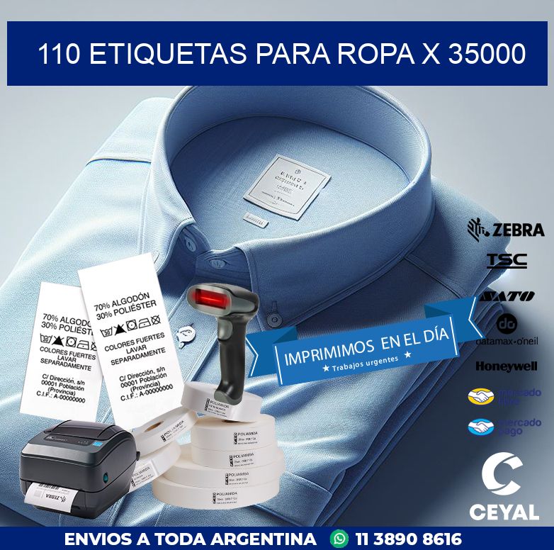 110 ETIQUETAS PARA ROPA X 35000