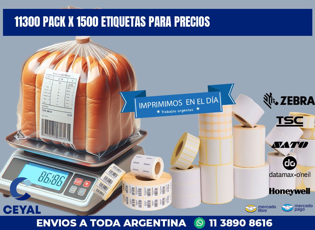 11300 PACK X 1500 ETIQUETAS PARA PRECIOS
