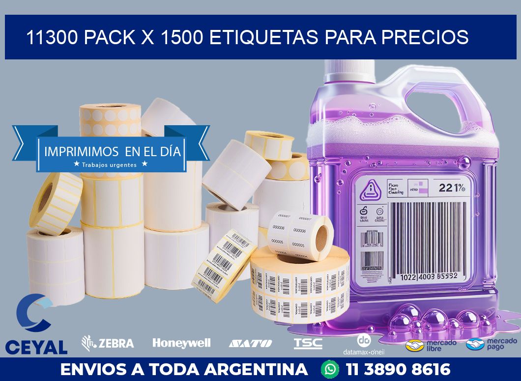 11300 PACK X 1500 ETIQUETAS PARA PRECIOS