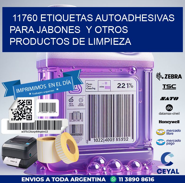 11760 ETIQUETAS AUTOADHESIVAS PARA JABONES  Y OTROS PRODUCTOS DE LIMPIEZA