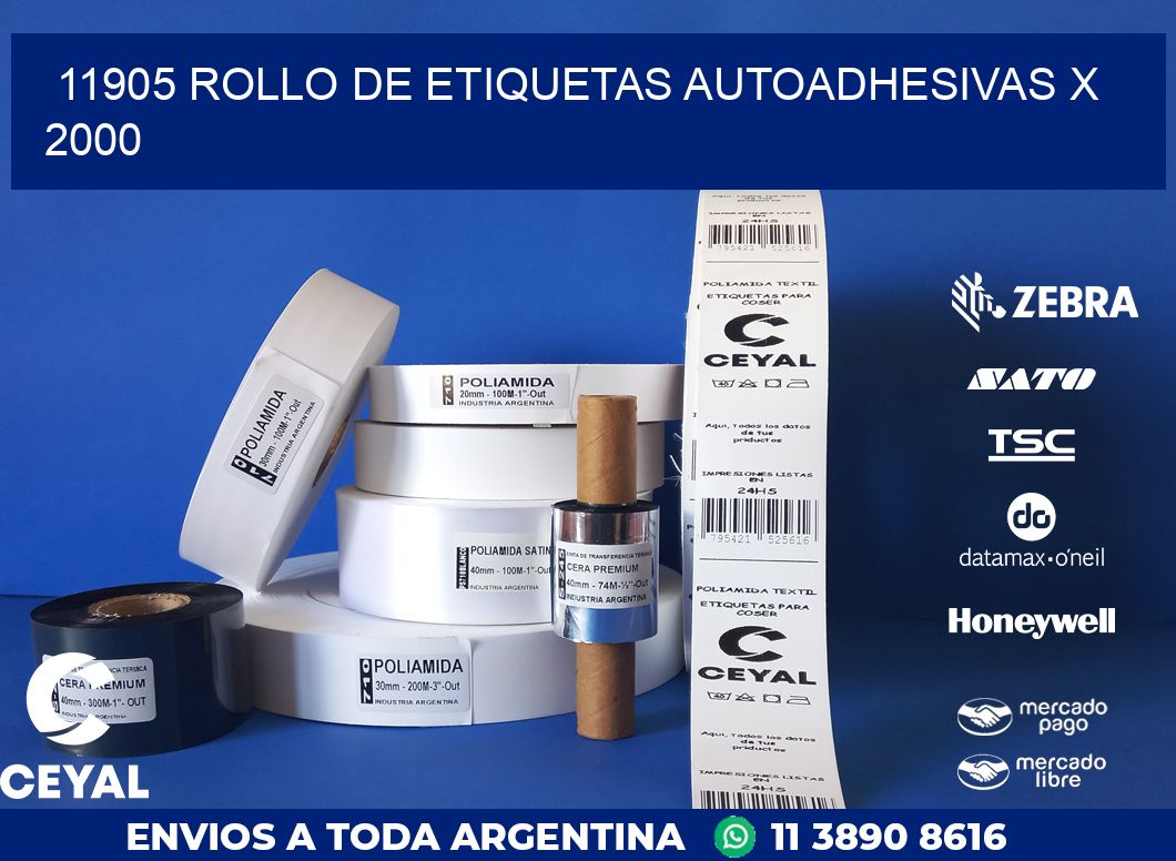 11905 ROLLO DE ETIQUETAS AUTOADHESIVAS X 2000