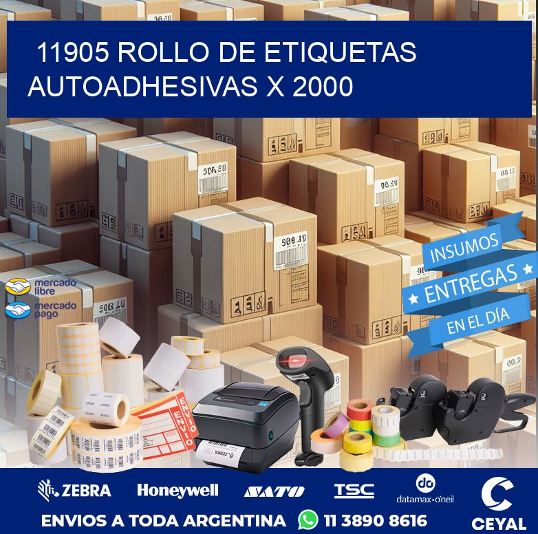 11905 ROLLO DE ETIQUETAS AUTOADHESIVAS X 2000