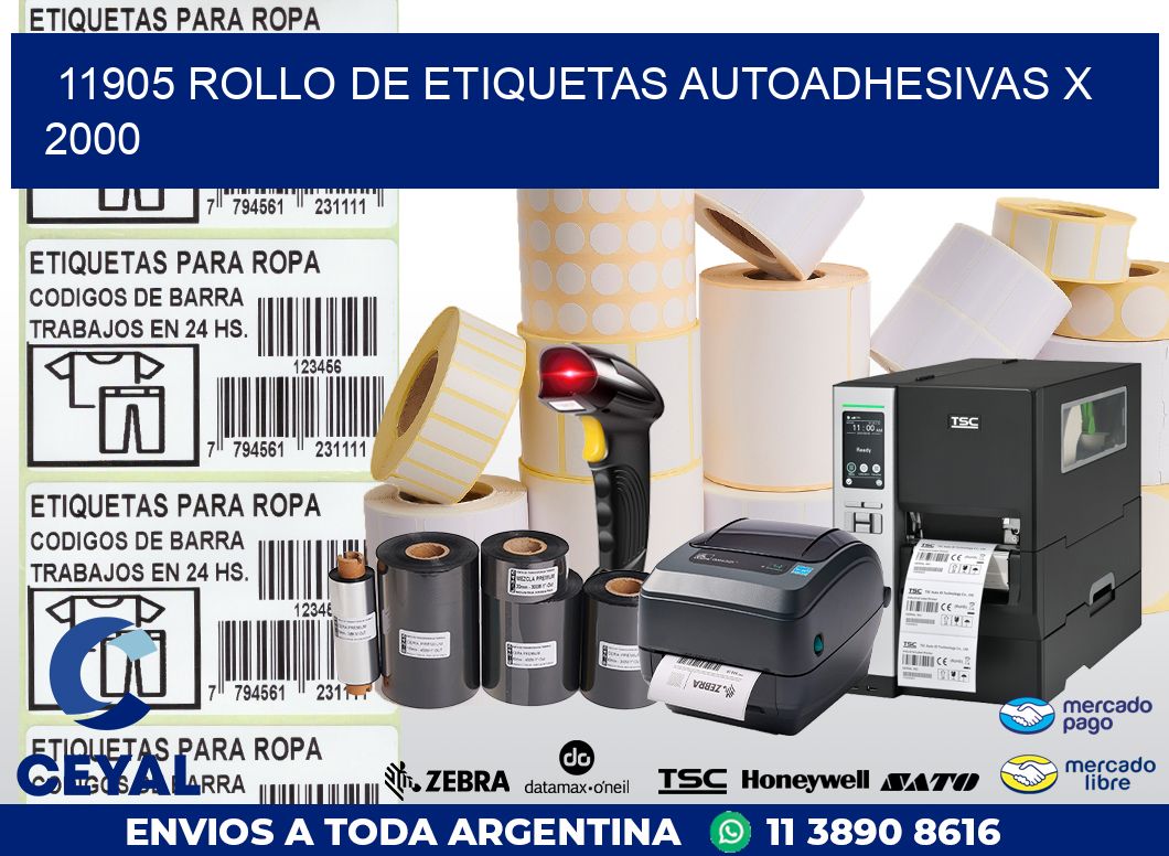 11905 ROLLO DE ETIQUETAS AUTOADHESIVAS X 2000
