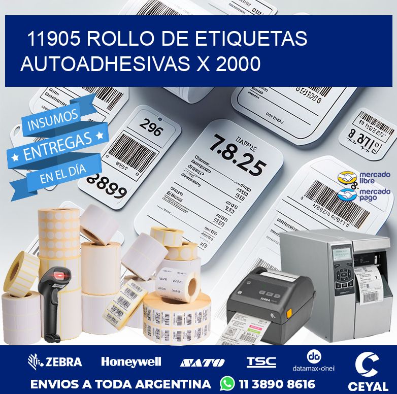 11905 ROLLO DE ETIQUETAS AUTOADHESIVAS X 2000